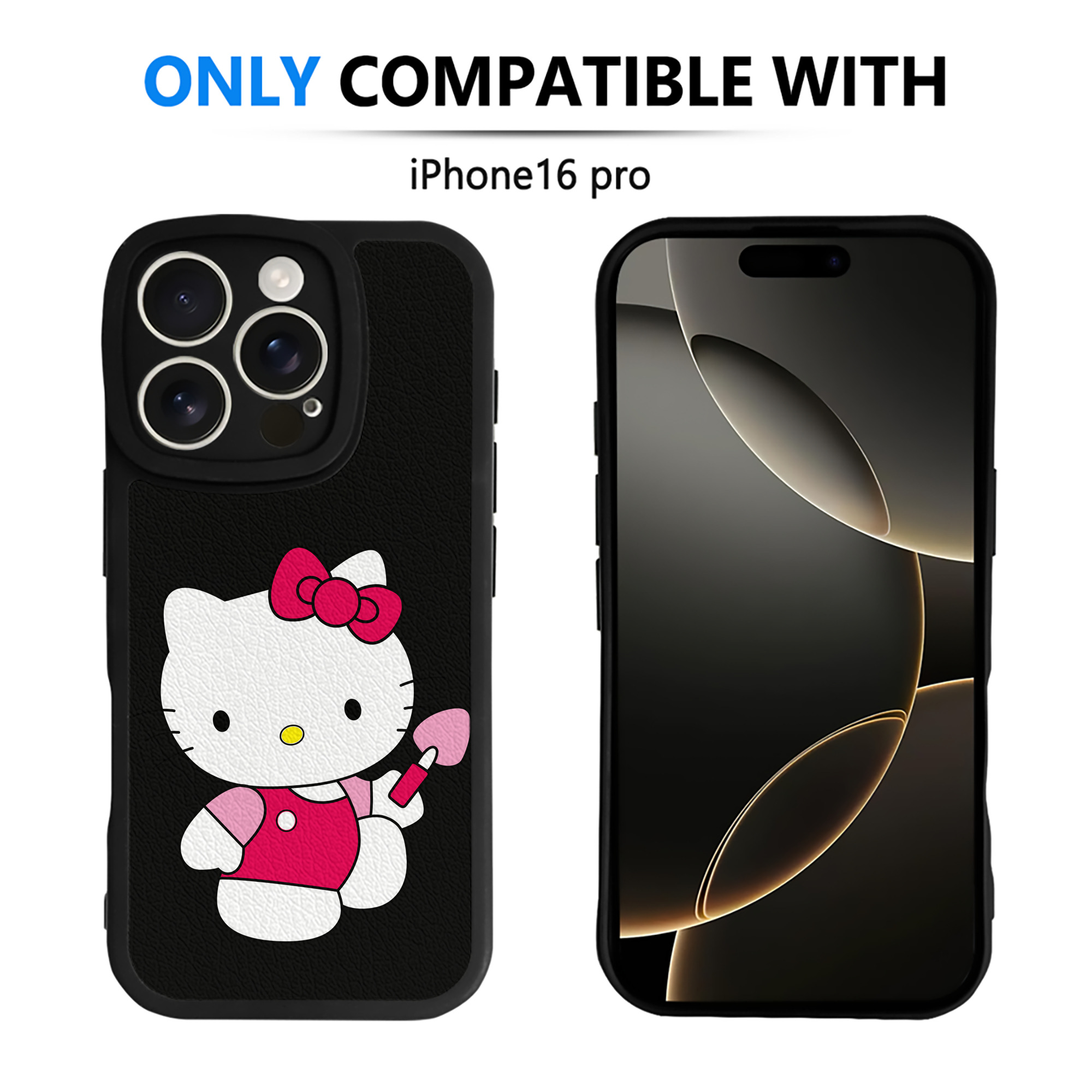 （画像用） Hello Kitty ハローキティ 【iPhone 16シリーズ対応】シリコンスマホケース（レザー調） 材質：シリコン